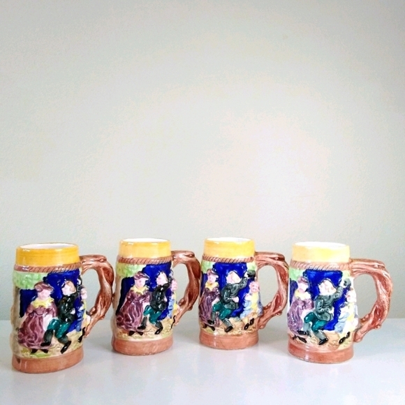 Vintage miniature Wales dancing beer steins Japan - Picture 1 of 9